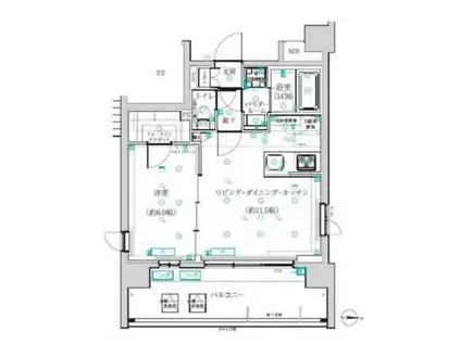 ARTESSIMO REFINA(1LDK/7階)の間取り写真