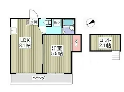 リブレス東浦和II(1LDK/2階)の間取り写真