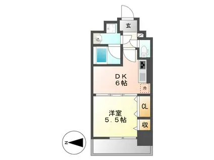 セレブレイト葵(1DK/3階)の間取り写真