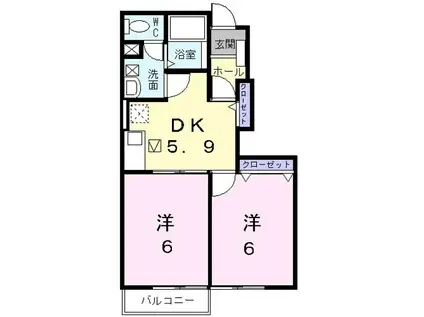 コンフォーレOSADA(2K/1階)の間取り写真