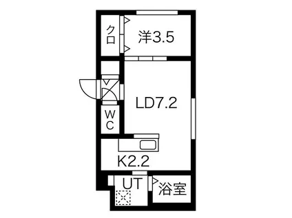 JEUNESSE N36(1LDK/2階)の間取り写真