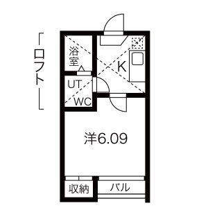 グレイス本陣(1K/2階)の間取り写真