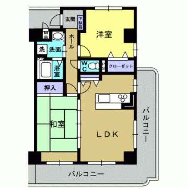 ファースト中青井(2LDK/3階)の間取り写真