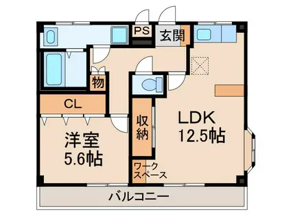コスモ広瀬(1LDK/4階)の間取り写真