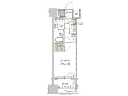 パークホームズ千代田淡路町(1K/3階)の間取り写真