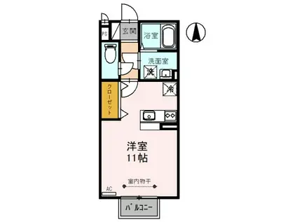 フレシール和田(ワンルーム/2階)の間取り写真