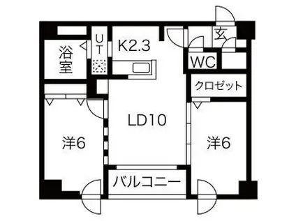 シティレジデンス桑園(2LDK/6階)の間取り写真