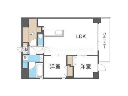 エルベコート梅田ウエスト旧GLUCK MAISON F-SAGISU(2LDK/4階)の間取り写真