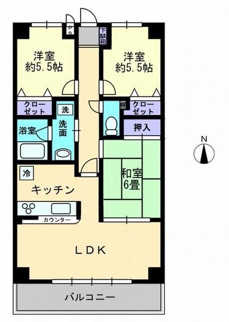 サンリッチ久保(3LDK/3階)の間取り写真