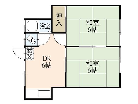 河村荘(2DK/1階)の間取り写真