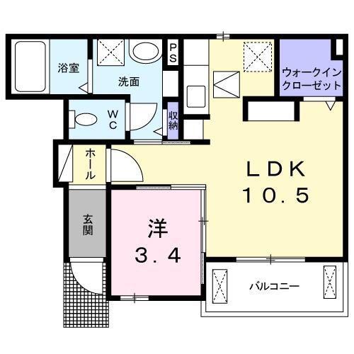 KOTOBUKI(1LDK/1階)の間取り写真