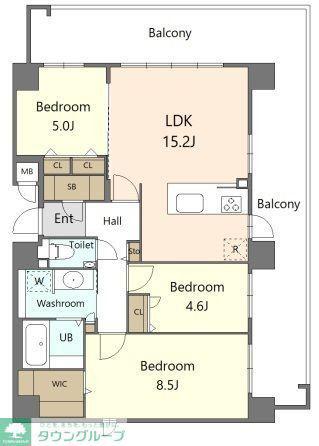 S-RESIDENCE百道AUREATE(3LDK/2階)の間取り写真
