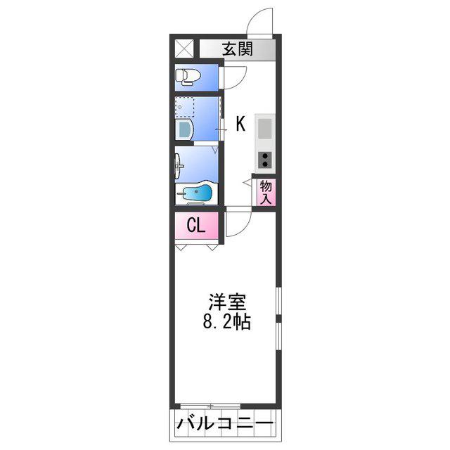 フジパレス市駅東I番館(1K/3階)の間取り写真
