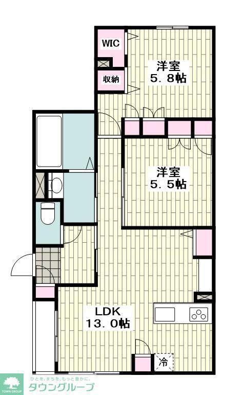 MAISON QUATTRO(2LDK/1階)の間取り写真
