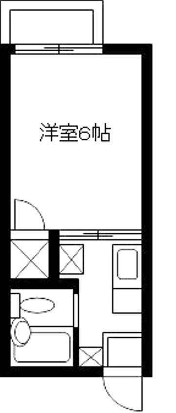 ロワール(1K/1階)の間取り写真