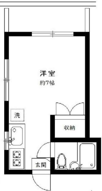 フジハイム(ワンルーム/1階)の間取り写真