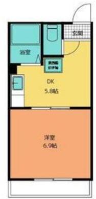 PERAコーポ(1DK/2階)の間取り写真