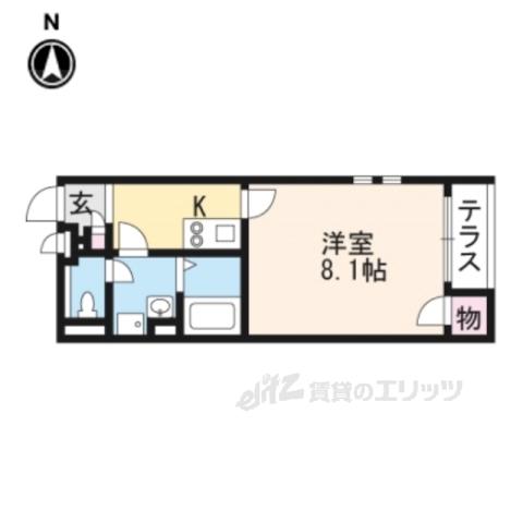 クレイノヴィオーラ(1K/1階)の間取り写真
