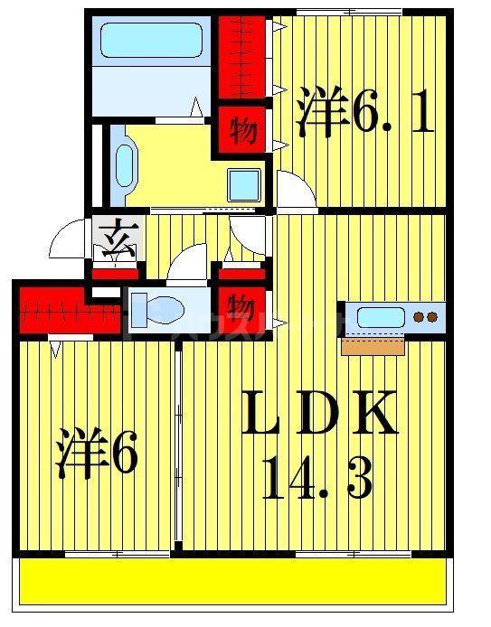 ステラルーチェ(2LDK/1階)の間取り写真
