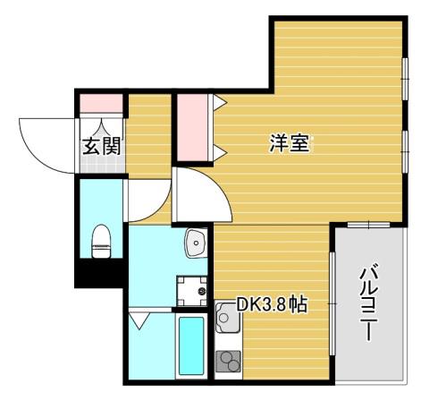 プレステージ靭公園(1DK/4階)の間取り写真