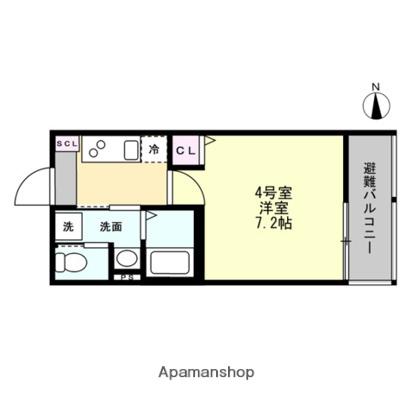 FELICE元住吉(1K/1階)の間取り写真
