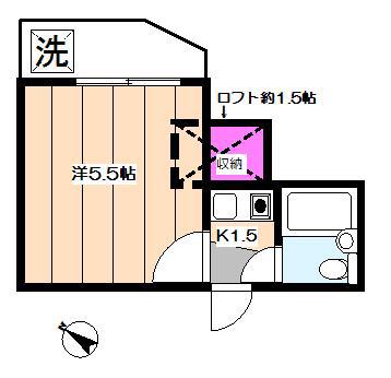ガーデンハイツ阿佐ヶ谷(1K/2階)の間取り写真