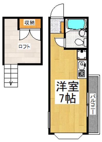 ヒルサイド・テラス(ワンルーム/2階)の間取り写真