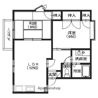 ディアス88(2LDK/1階)の間取り写真