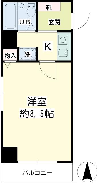 第21新井ビル(1K/4階)の間取り写真