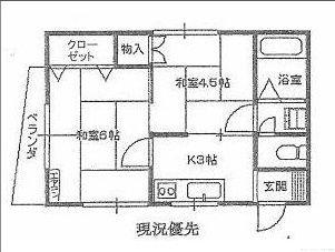 嶋津コーポ(2K/2階)の間取り写真