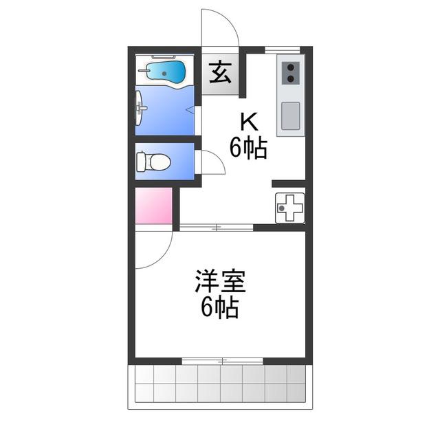 リックス(1K/2階)の間取り写真