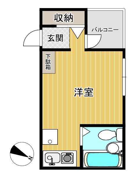 プリウス宮崎台(ワンルーム/3階)の間取り写真