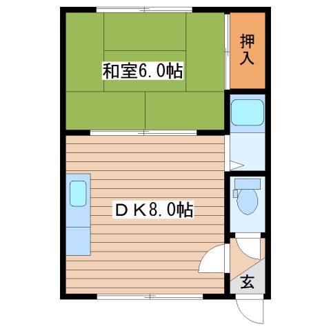 コーポ米沢(1DK/3階)の間取り写真