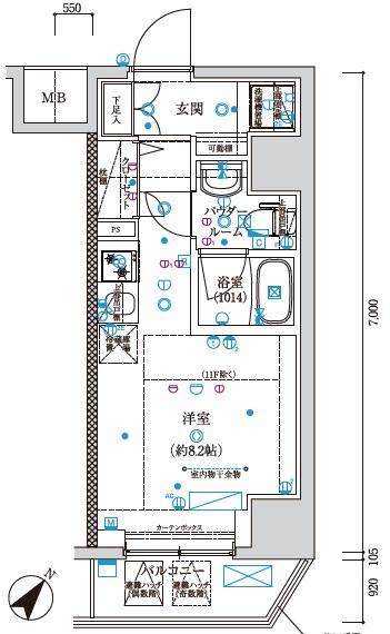 スパシエエール横浜(ワンルーム/2階)の間取り写真