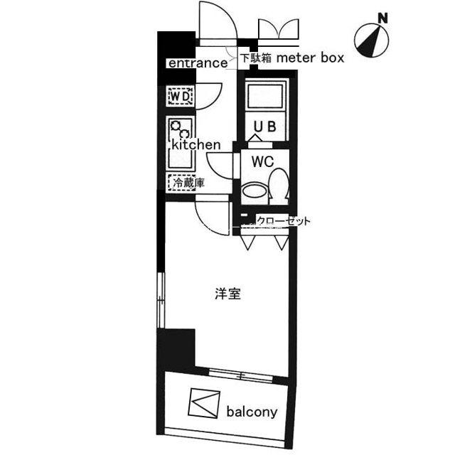 レジディア日本橋人形町II(1K/2階)の間取り写真