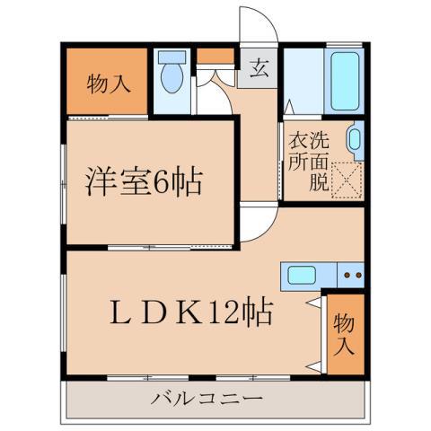 ローズハウス(1LDK/1階)の間取り写真