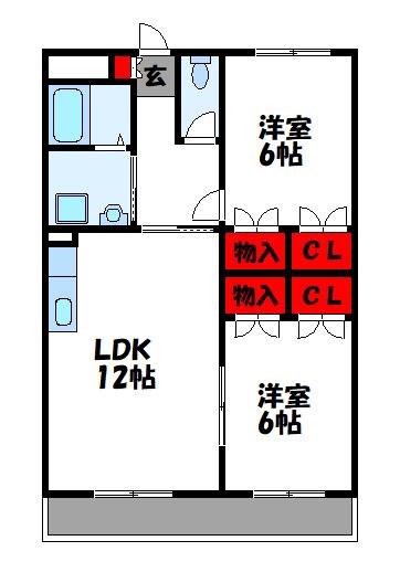 クラッセM(2LDK/3階)の間取り写真