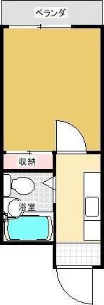 コーポ渕上(1K/2階)の間取り写真