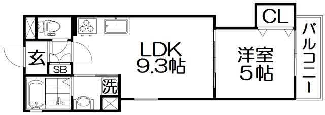 フォレストクリエオーレ城垣町壱番館(1LDK/2階)の間取り写真