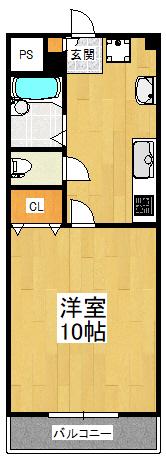 暁21うえきII号館(1DK/3階)の間取り写真