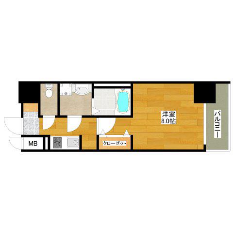 S-RESIDENCE江坂ALEGRIA(1K/6階)の間取り写真