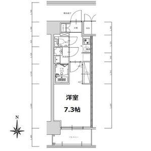 S-RESIDENCE亀島駅前ASCENT(1K/4階)の間取り写真
