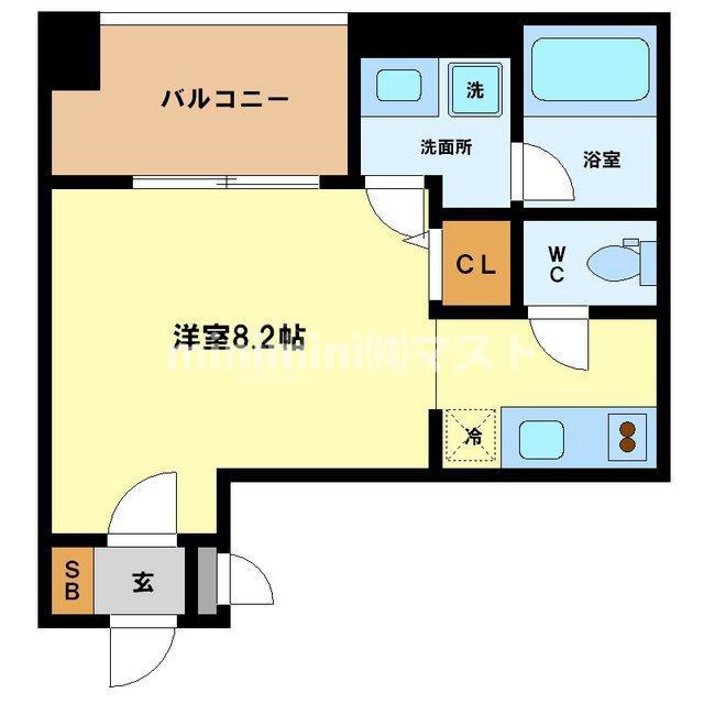エスライズ西本町(ワンルーム/10階)の間取り写真