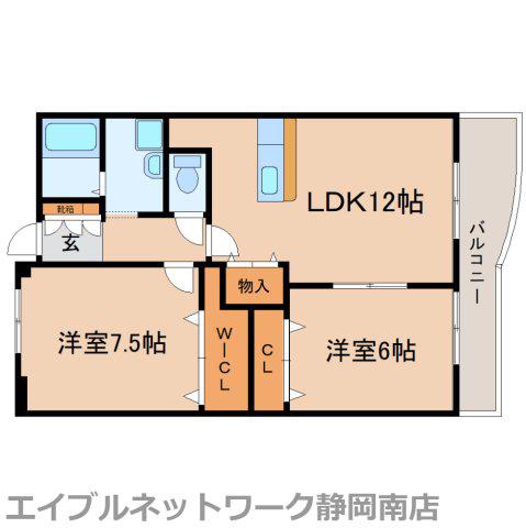 ラフィーネYAMAGUCHI(2LDK/4階)の間取り写真