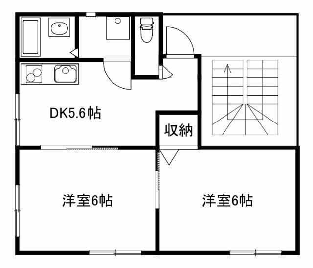 SKY5ビル(2DK/2階)の間取り写真