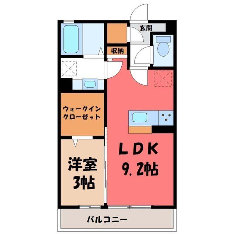 レジデンスキントウROOTS(1LDK/2階)の間取り写真