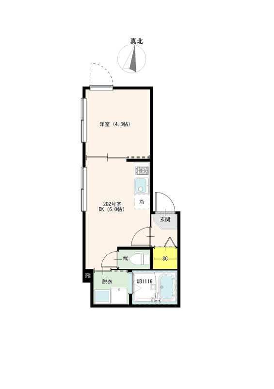 前野町四丁目2(1DK/2階)の間取り写真