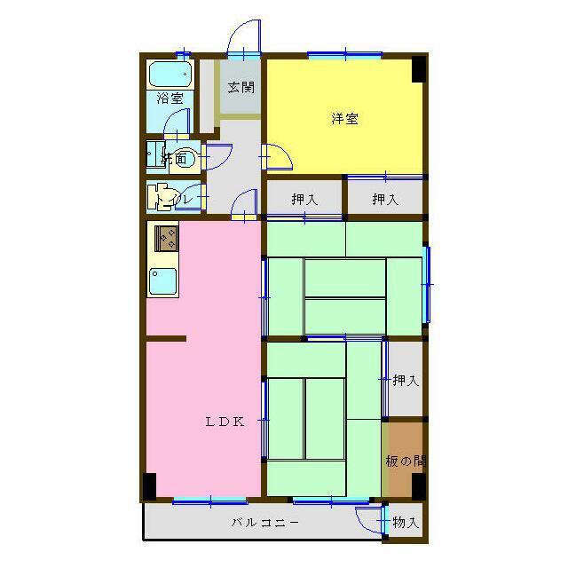 レトゥールビヨン山の田II(3LDK/3階)の間取り写真