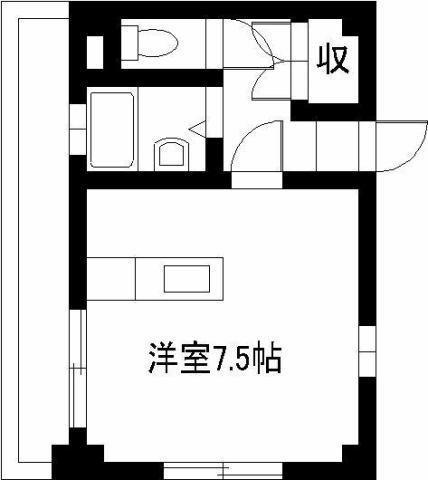 エレガンスメゾン6B(ワンルーム/2階)の間取り写真