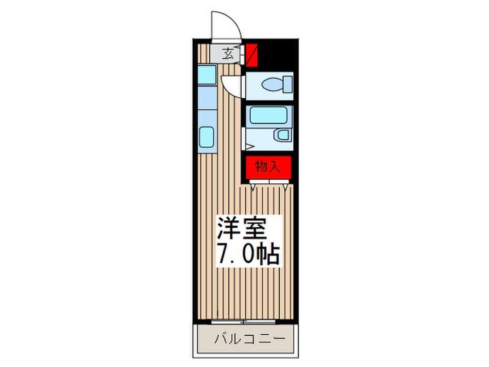 カーサスミヨシⅡ(ワンルーム/2階)の間取り写真